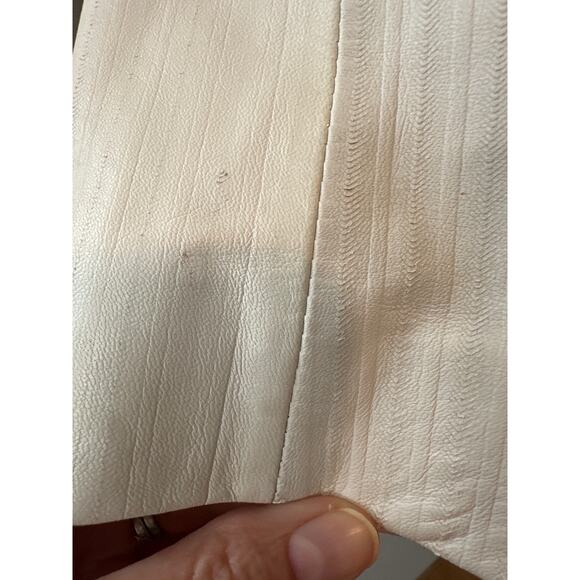 L’Agence Brooke Lamb Leather Pinstripe Blazer Jacket White Size 4 - Picture 12 of 16